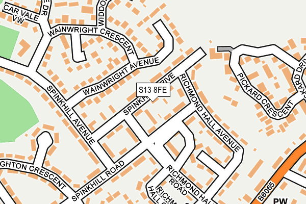 S13 8FE map - OS OpenMap – Local (Ordnance Survey)