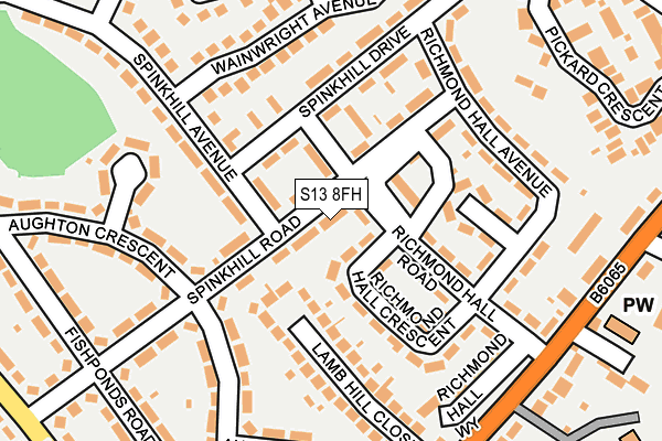 S13 8FH map - OS OpenMap – Local (Ordnance Survey)