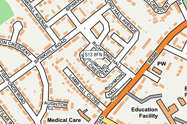S13 8FN map - OS OpenMap – Local (Ordnance Survey)