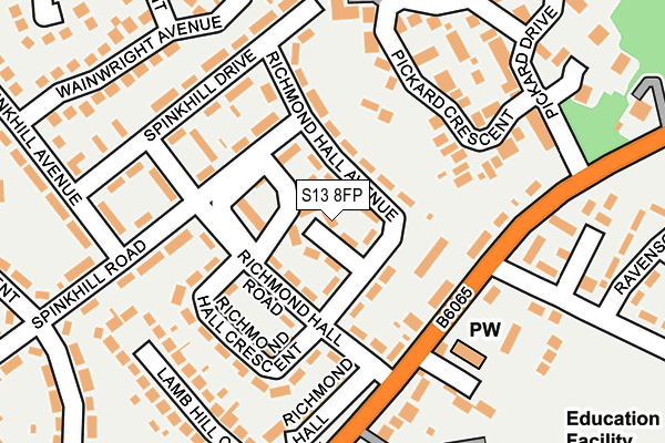 S13 8FP map - OS OpenMap – Local (Ordnance Survey)