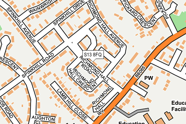 S13 8FQ map - OS OpenMap – Local (Ordnance Survey)