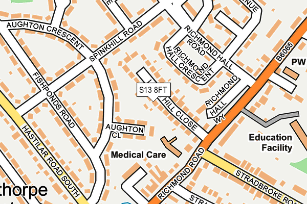 S13 8FT map - OS OpenMap – Local (Ordnance Survey)