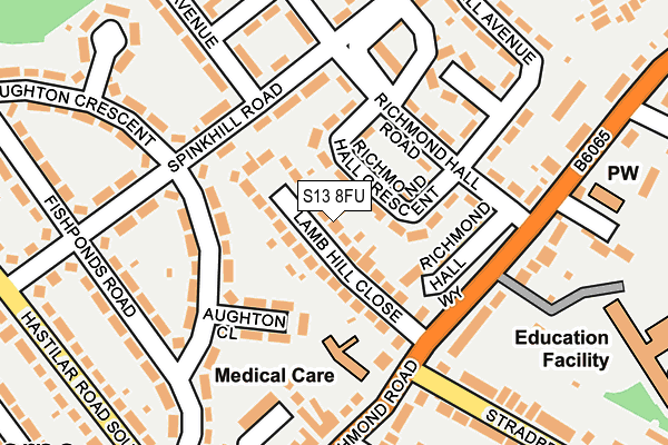 S13 8FU map - OS OpenMap – Local (Ordnance Survey)