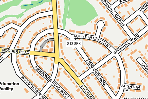 S13 8FX map - OS OpenMap – Local (Ordnance Survey)