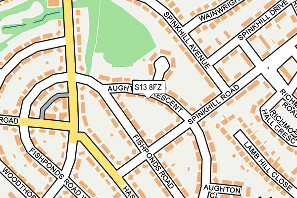 S13 8FZ map - OS OpenMap – Local (Ordnance Survey)