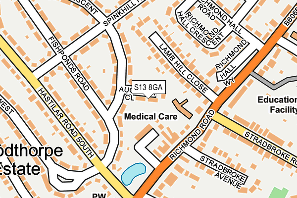 S13 8GA map - OS OpenMap – Local (Ordnance Survey)
