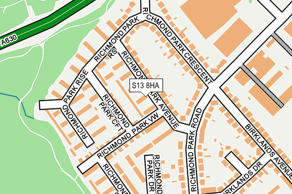 S13 8HA map - OS OpenMap – Local (Ordnance Survey)