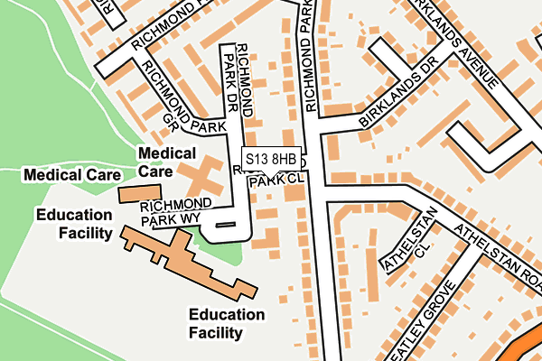 S13 8HB map - OS OpenMap – Local (Ordnance Survey)