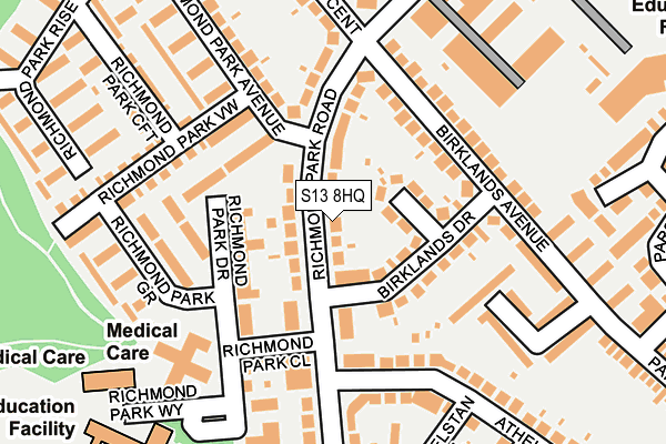 S13 8HQ map - OS OpenMap – Local (Ordnance Survey)