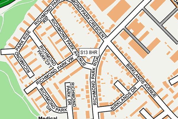 S13 8HR map - OS OpenMap – Local (Ordnance Survey)