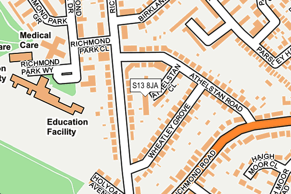 S13 8JA map - OS OpenMap – Local (Ordnance Survey)