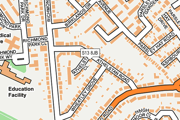 S13 8JB map - OS OpenMap – Local (Ordnance Survey)