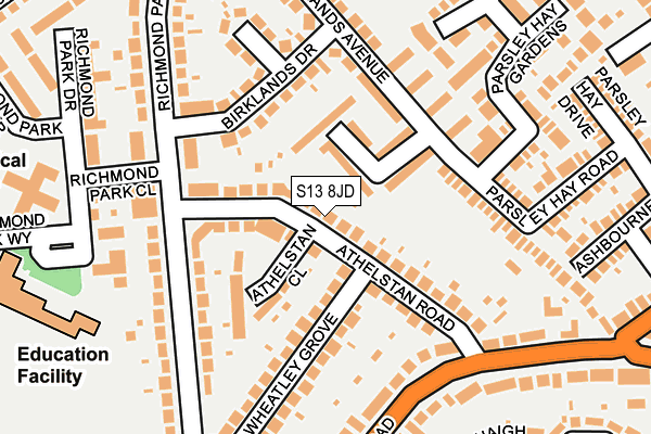 S13 8JD map - OS OpenMap – Local (Ordnance Survey)