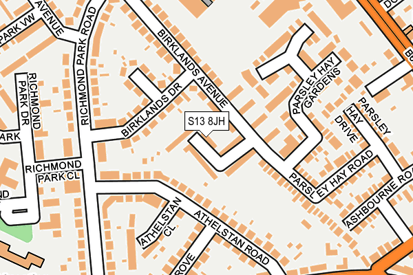 S13 8JH map - OS OpenMap – Local (Ordnance Survey)