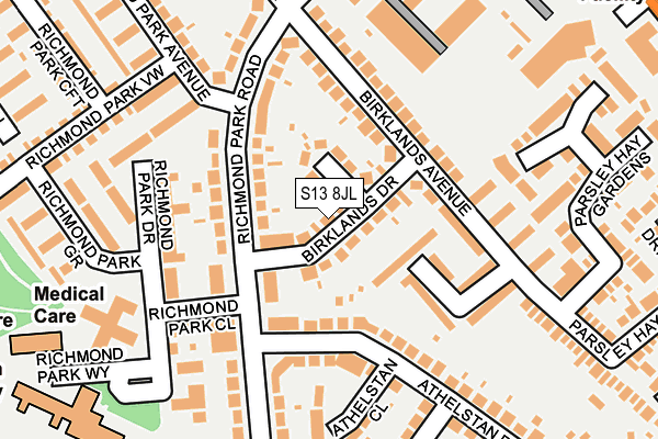 S13 8JL map - OS OpenMap – Local (Ordnance Survey)