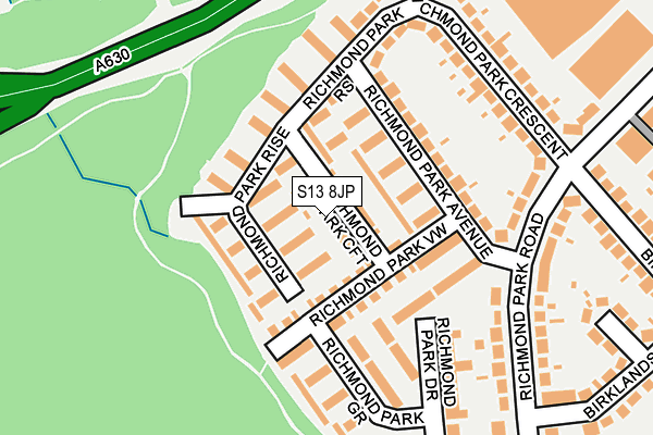 S13 8JP map - OS OpenMap – Local (Ordnance Survey)