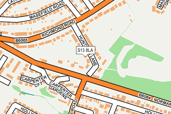 S13 8LA map - OS OpenMap – Local (Ordnance Survey)