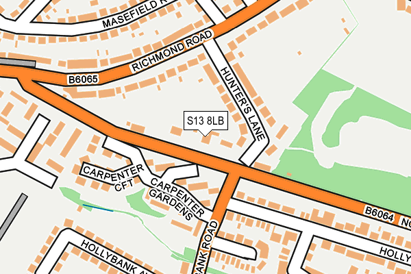 S13 8LB map - OS OpenMap – Local (Ordnance Survey)