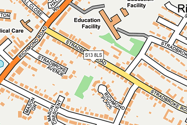 S13 8LS map - OS OpenMap – Local (Ordnance Survey)