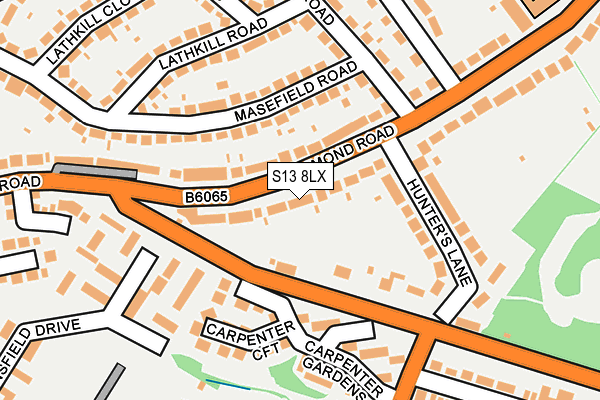 S13 8LX map - OS OpenMap – Local (Ordnance Survey)