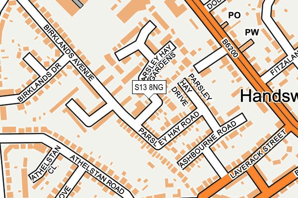 S13 8NG map - OS OpenMap – Local (Ordnance Survey)