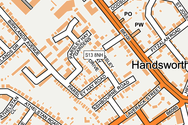 S13 8NH map - OS OpenMap – Local (Ordnance Survey)
