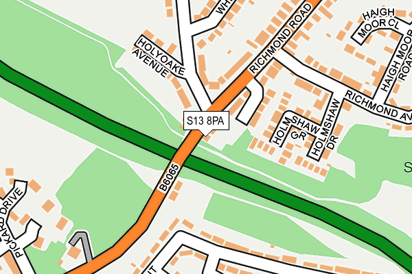 S13 8PA map - OS OpenMap – Local (Ordnance Survey)
