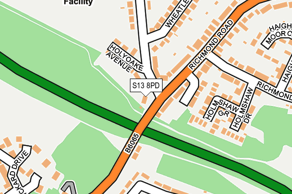 S13 8PD map - OS OpenMap – Local (Ordnance Survey)