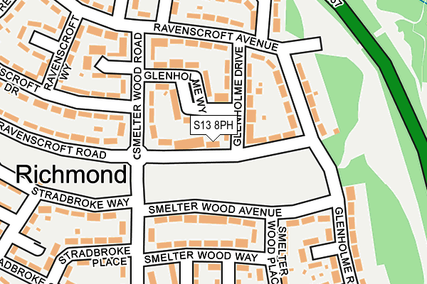 S13 8PH map - OS OpenMap – Local (Ordnance Survey)