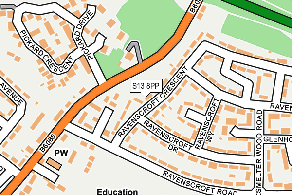 S13 8PP map - OS OpenMap – Local (Ordnance Survey)