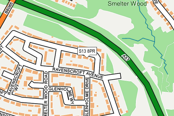 S13 8PR map - OS OpenMap – Local (Ordnance Survey)