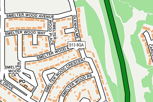 S13 8QA map - OS OpenMap – Local (Ordnance Survey)