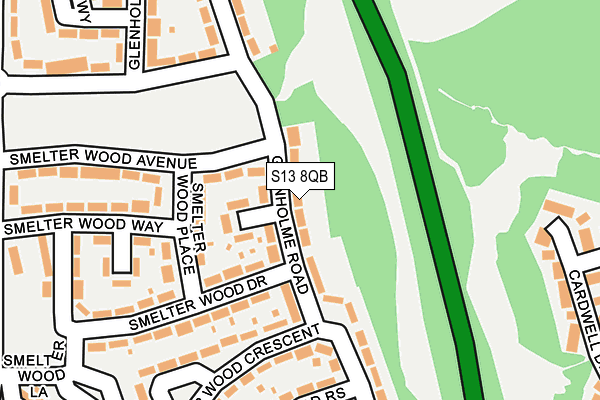 S13 8QB map - OS OpenMap – Local (Ordnance Survey)
