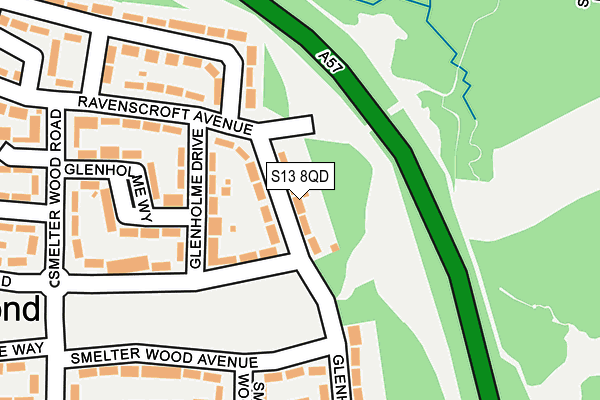 S13 8QD map - OS OpenMap – Local (Ordnance Survey)