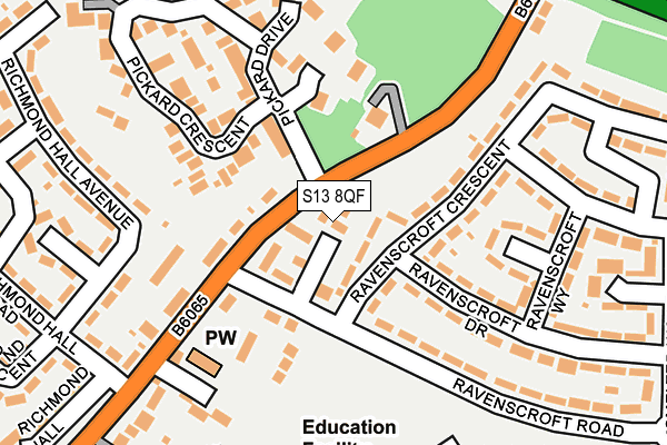 S13 8QF map - OS OpenMap – Local (Ordnance Survey)