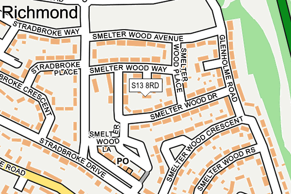 S13 8RD map - OS OpenMap – Local (Ordnance Survey)
