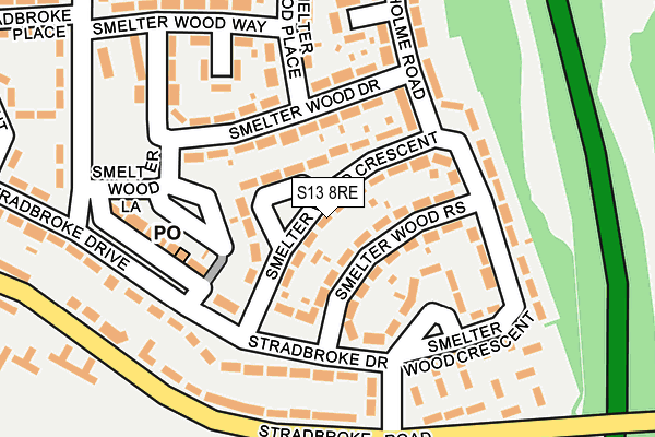 S13 8RE map - OS OpenMap – Local (Ordnance Survey)