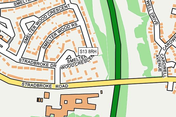 S13 8RH map - OS OpenMap – Local (Ordnance Survey)