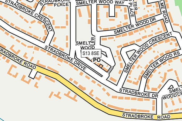 S13 8SE map - OS OpenMap – Local (Ordnance Survey)