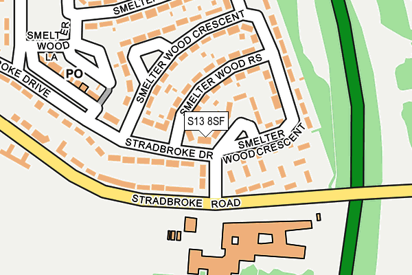 S13 8SF map - OS OpenMap – Local (Ordnance Survey)