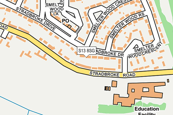 S13 8SG map - OS OpenMap – Local (Ordnance Survey)