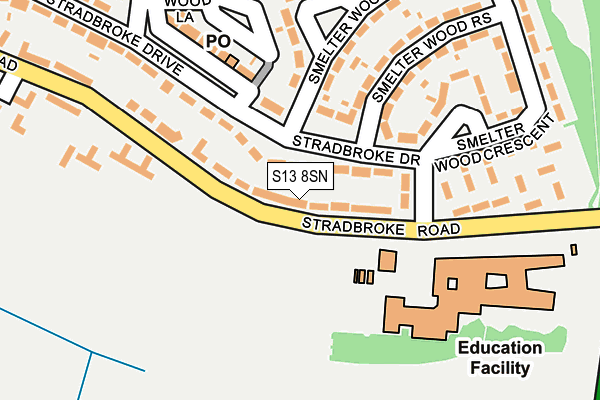 S13 8SN map - OS OpenMap – Local (Ordnance Survey)