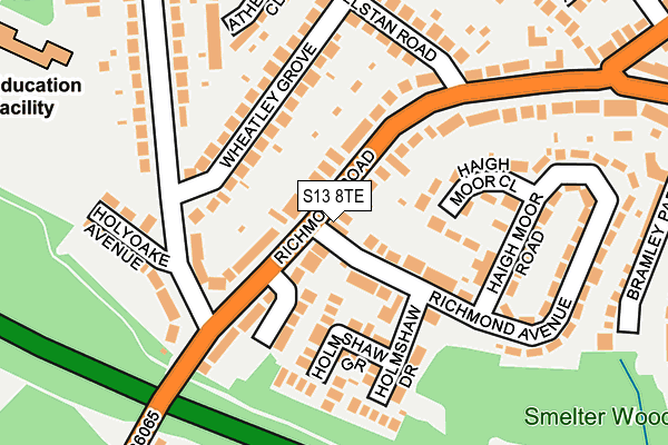 S13 8TE map - OS OpenMap – Local (Ordnance Survey)