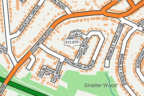 S13 8TP map - OS OpenMap – Local (Ordnance Survey)