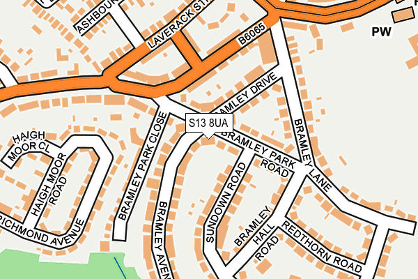 S13 8UA map - OS OpenMap – Local (Ordnance Survey)