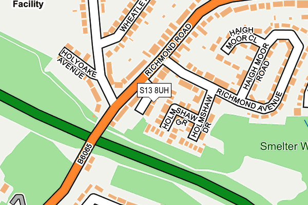 S13 8UH map - OS OpenMap – Local (Ordnance Survey)
