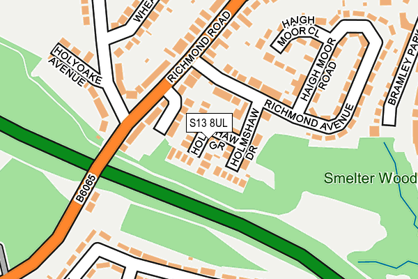 S13 8UL map - OS OpenMap – Local (Ordnance Survey)