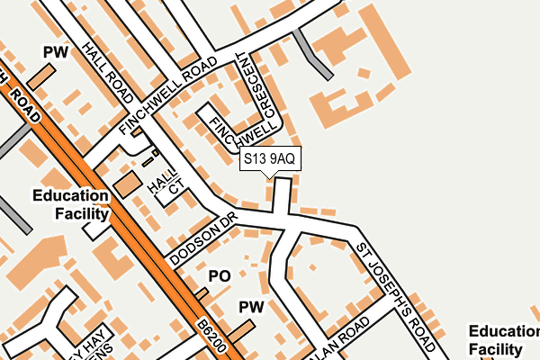 S13 9AQ map - OS OpenMap – Local (Ordnance Survey)