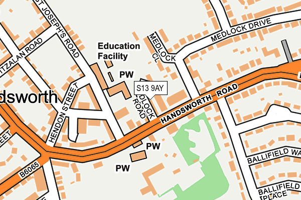S13 9AY map - OS OpenMap – Local (Ordnance Survey)