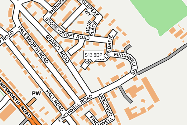 S13 9DP map - OS OpenMap – Local (Ordnance Survey)